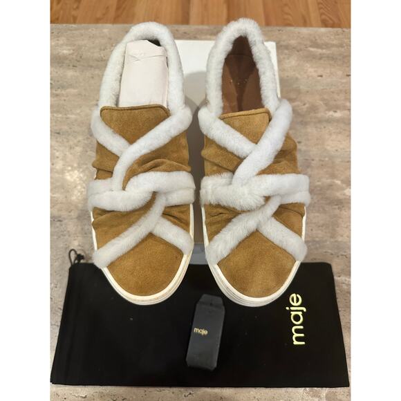 MAJE Suede Slip on Sneakers with Shearling Trim size 36 / 5.5 US - Picture 7 of 8
